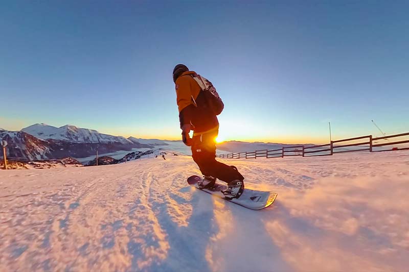 vidéo test de snowboard avec une caméra 360°